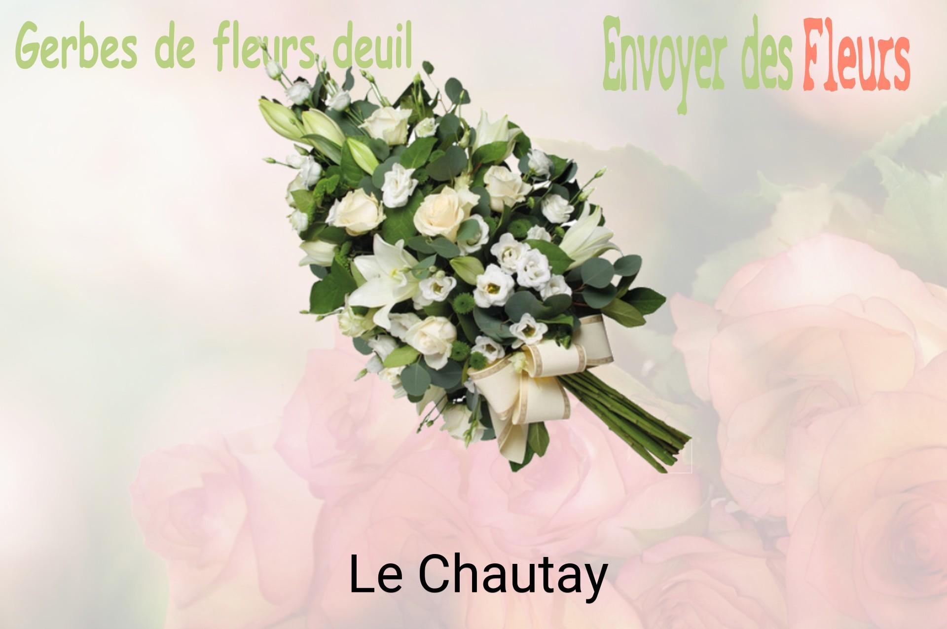 Gerbe de fleurs de deuil livrée à Le Chautay